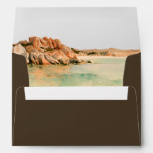 Espresso Brown Sardinia Wedding Return Address 