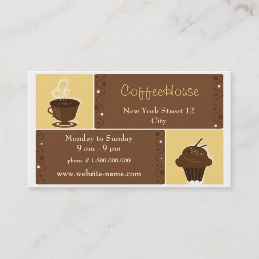 Customizable Espresso Cafe Business Card