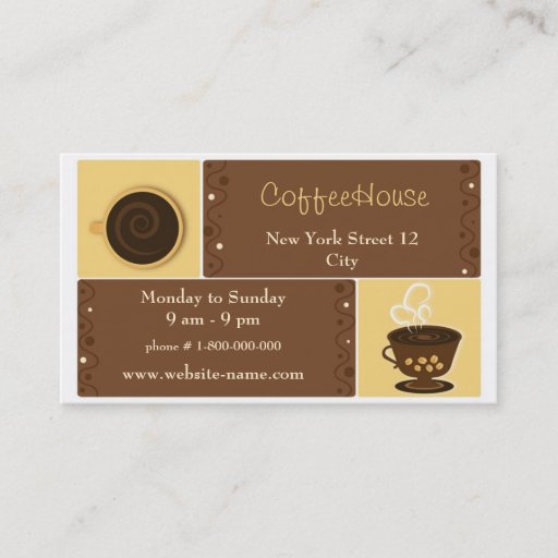 Customizable Espresso Cafe Business Card