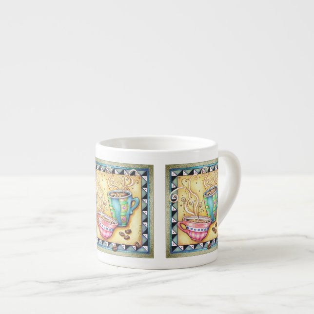 ESPRESSO & CHINA CUPS - COOL BEANS COFFEE ART (Front Right)