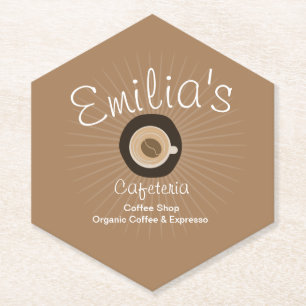 Espresso Coffee Shop Business Logo Paper Coaster