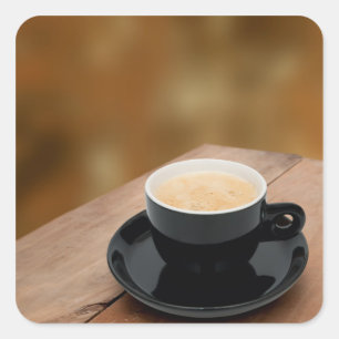 espresso coffee square sticker