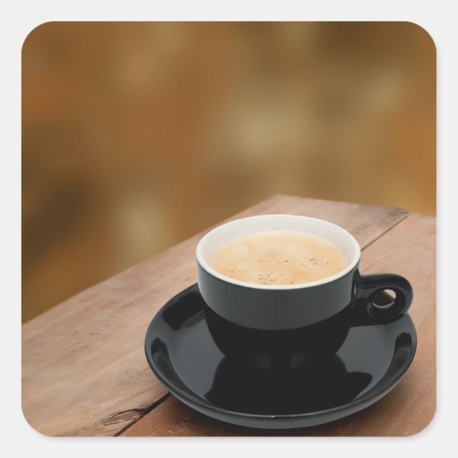 espresso coffee square sticker (Front)