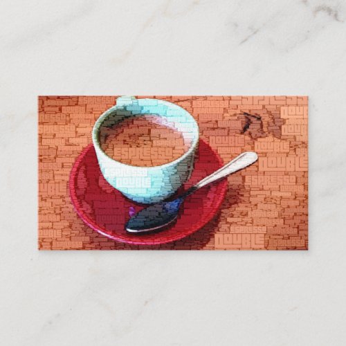 Espresso Coffee Typography Cup Spoon Word Cloud Business Card