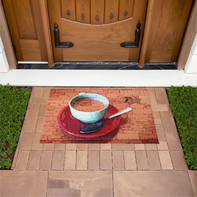Espresso Cup and Spoon Word Cloud Doormat (Outdoor)