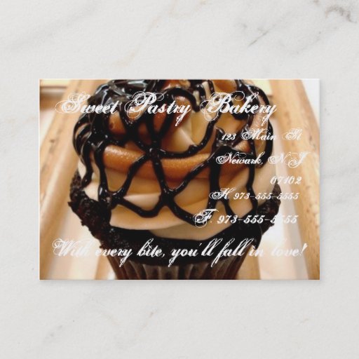 Customizable Espresso Cupcake Business card