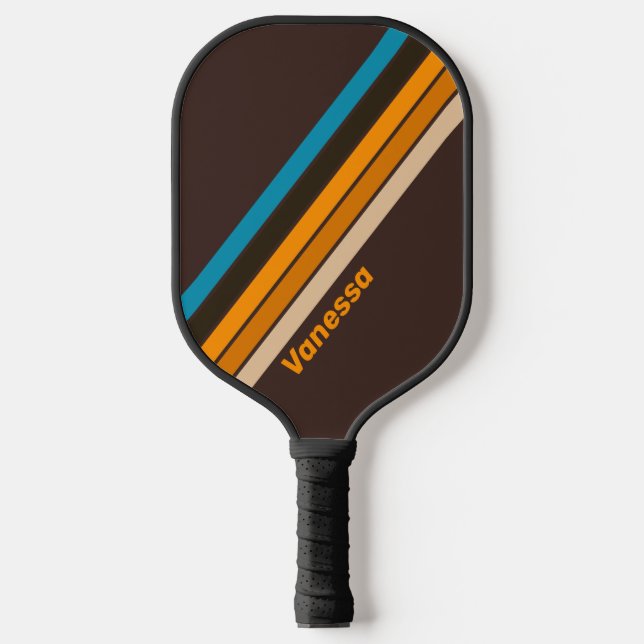 Espresso Drift Striped with Name Pickleball Paddle (Front)