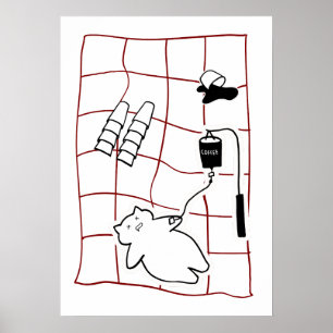 Espresso Emergency — Cat with Coffee Drip Humor Poster