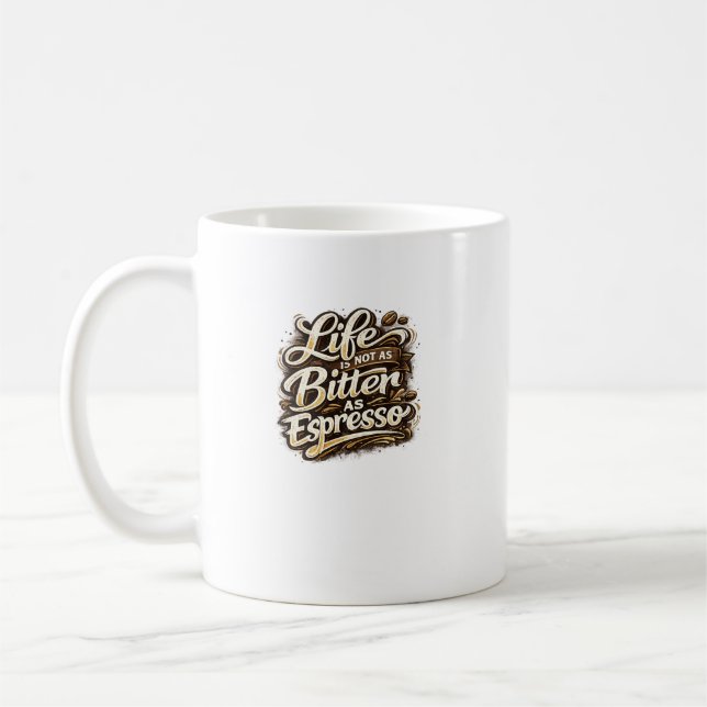 Espresso Funny Coffee Typography Design Mug (Left)