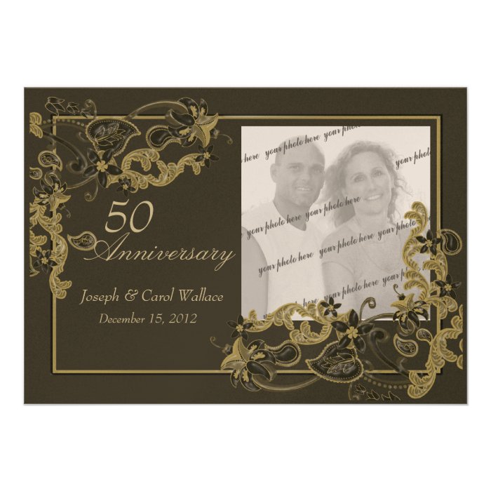 Espresso Gold Photo Invite