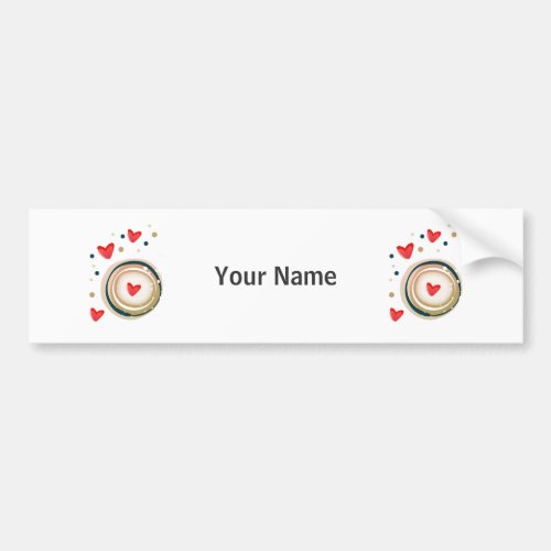 espresso love mod cute bumper sticker