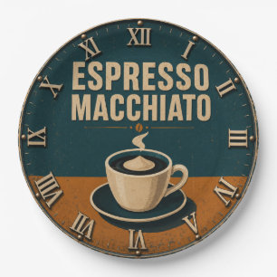 Espresso Macchiato Modern Vintage Coffee Kitchen  Paper Plates