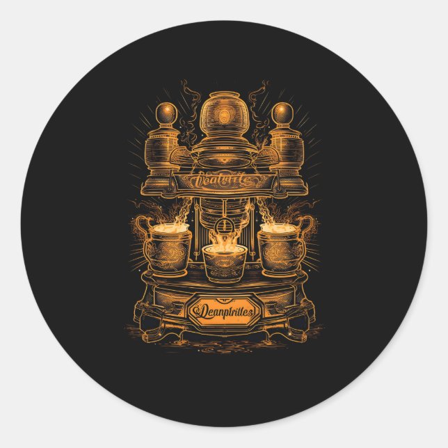 Espresso Machine Coffee Maker Coffee Brewing Baris Classic Round Sticker (Front)