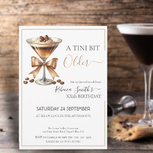 Espresso martini 'A tini bit Older' birthday Invitation