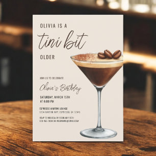 Espresso Martini A Tini Bit Older Birthday Party Invitation