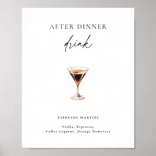 Espresso Martini After Dinner Drink Poster