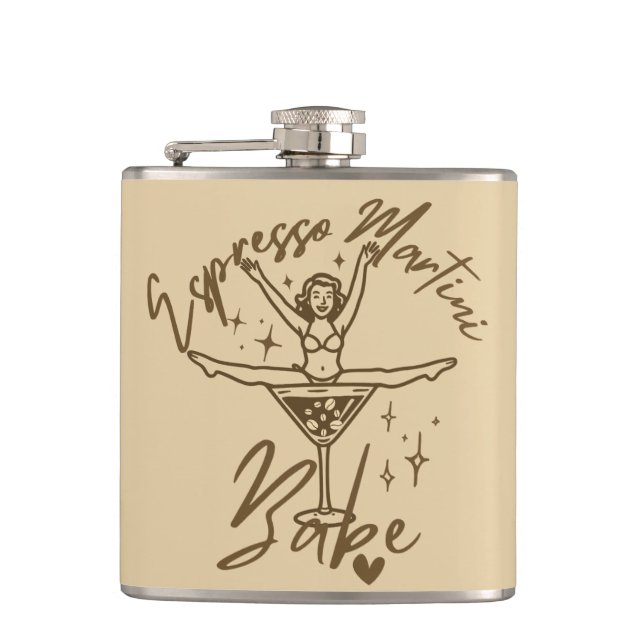 Espresso Martini Babe  Flask (Front)