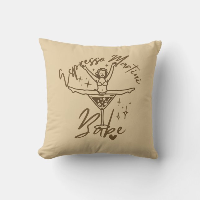 Espresso Martini Babe  Throw Pillow (Front)