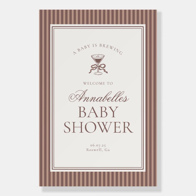 Espresso Martini Baby Brewing Coffee Welcome Foam Board (Front)