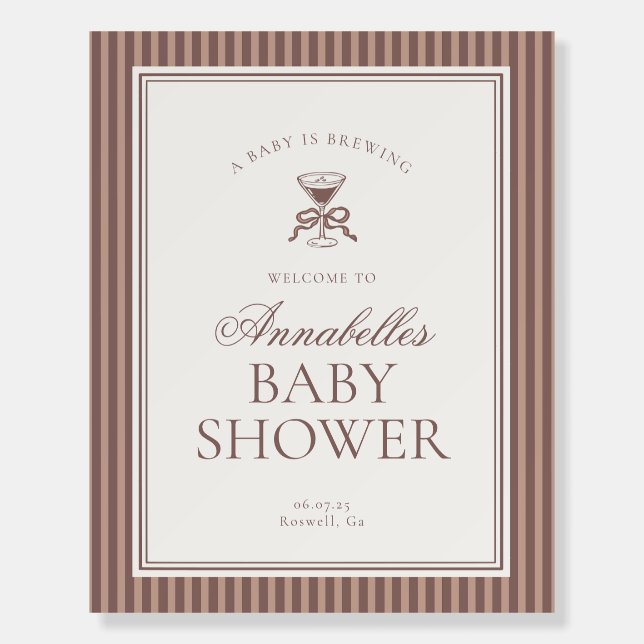 Espresso Martini Baby Brewing Coffee Welcome Foam Board (Front)