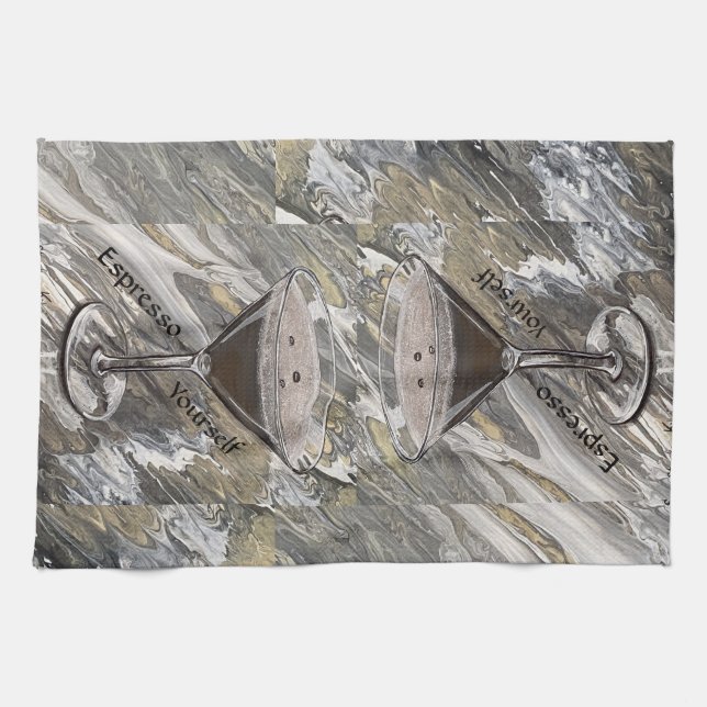 Espresso Martini bar kitchen towel (Horizontal)