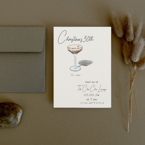 Espresso Martini Birthday Invitation  