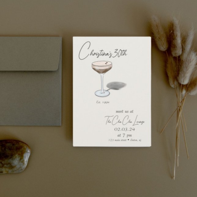 Espresso Martini Birthday Invitation   (Creator Uploaded)