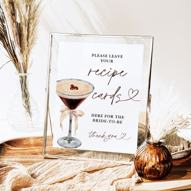 Espresso Martini Bridal Recipe Cards Sign, Recipe  Poster (Creator Uploaded)