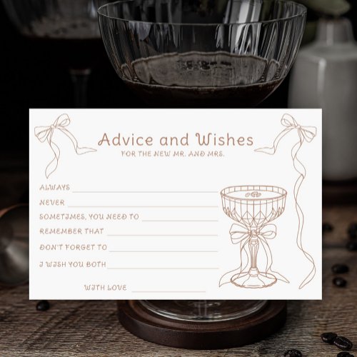 Espresso Martini Bridal Shower Advice and Wishes
