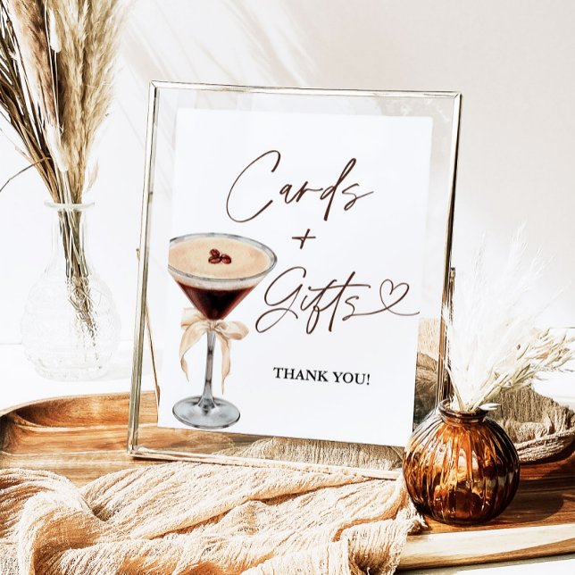 Espresso Martini Bridal Shower Cards & Gifts Sign (Creator Uploaded)