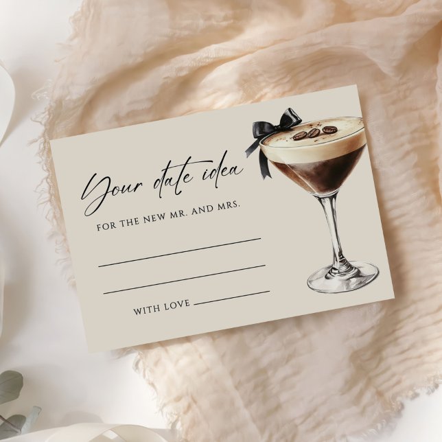 Espresso Martini Bridal Shower Date Idea Enclosure Card (Creator Uploaded)