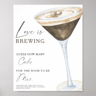 Espresso Martini Bridal shower How Many Corks  Poster