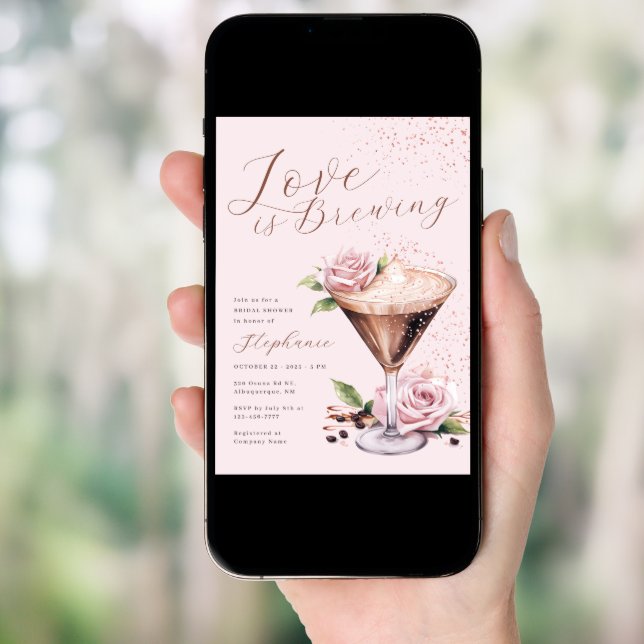 Espresso Martini Bridal Shower Invitation (Front Digital)