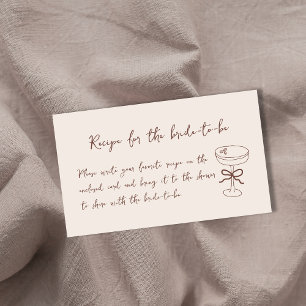 Espresso Martini Bridal Shower Recipe For Bride Enclosure Card