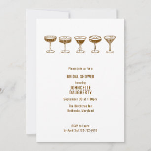 Espresso Martini Bridal Shower w/QR Code Invitation