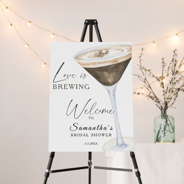 Espresso Martini Bridal shower Welcome Foam Board (In Situ (Stand))