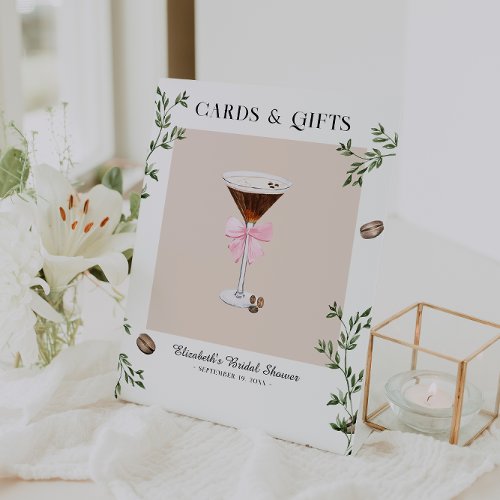 Espresso Martini  Cards  Gifts Bridal Shower Pedestal Sign