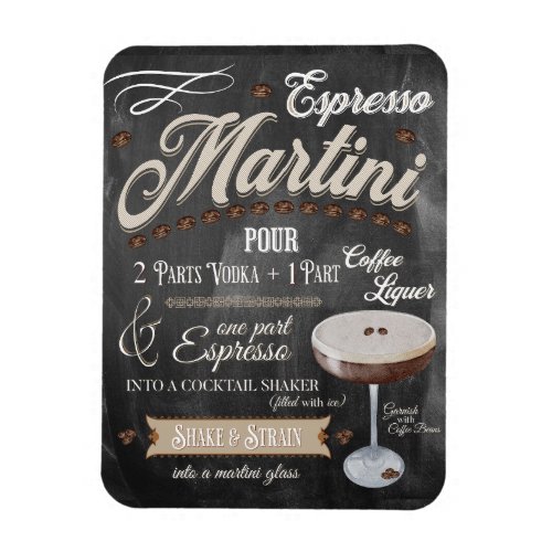 Espresso Martini Chalkboard Recipe Magnet