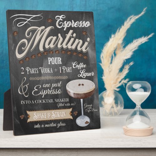 Espresso Martini Chalkboard Recipe Plaque