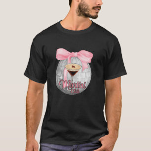 Espresso Martini Club Coquette Bows Disco Ball Caf T-Shirt