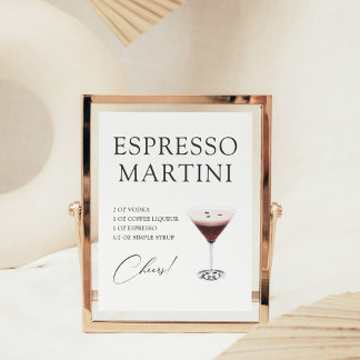 Espresso Martini Cocktail Bar Recipe Poster