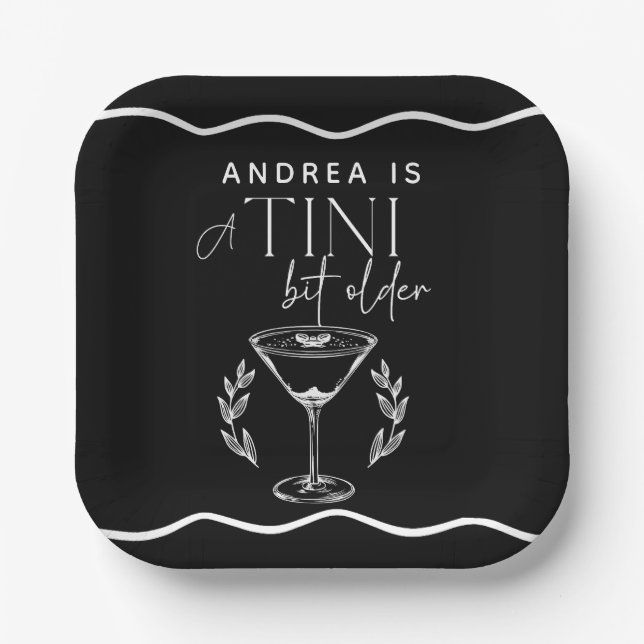 Espresso | Martini |   Cocktail Birthday Paper Plates (Front)