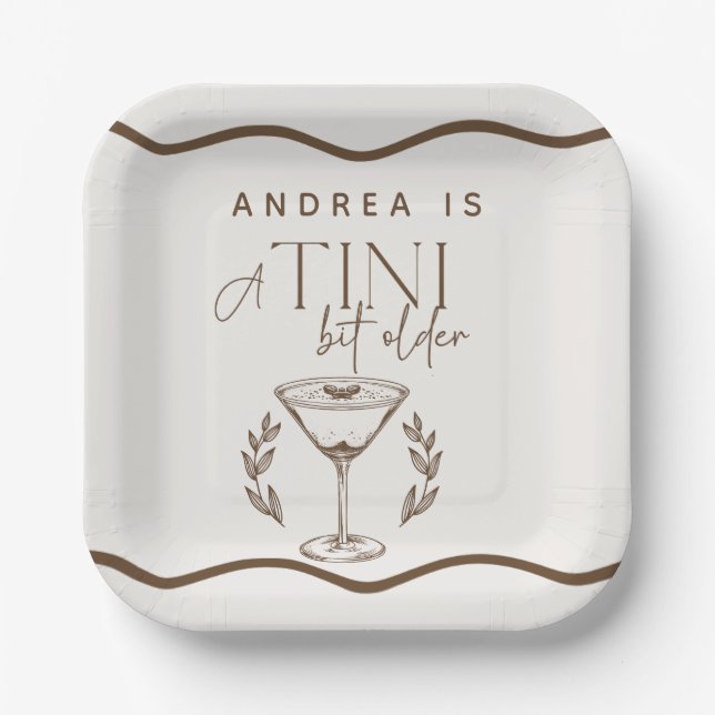 Espresso | Martini |   Cocktail Birthday Paper Plates (Front)