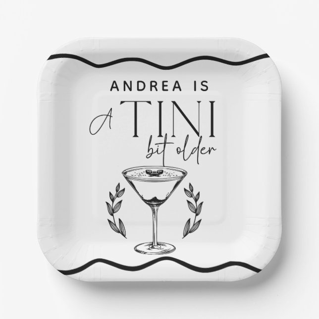 Espresso | Martini |   Cocktail Birthday Paper Plates (Front)