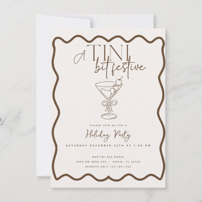 Espresso Martini Cocktail Christmas Holiday Party Invitation (Front)