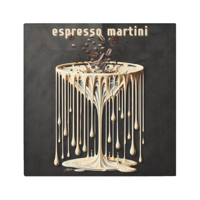 Espresso Martini Cocktail Hour Metal Print (Front)