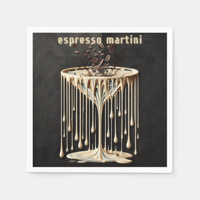 Espresso Martini Cocktail Hour Napkins (Front)