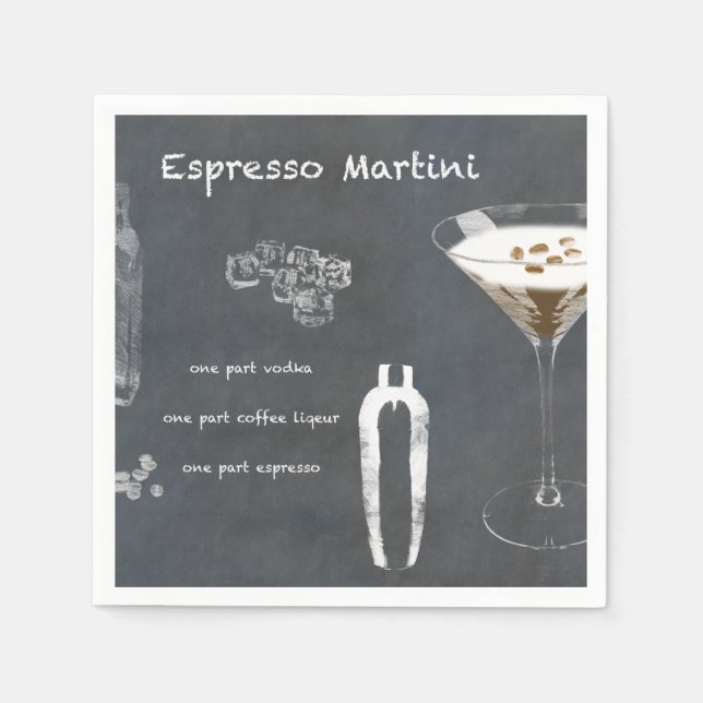 Espresso Martini Cocktail Napkins (Front)