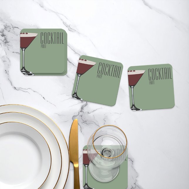 Espresso Martini Cocktail Party Paper Coaster (Creator Uploaded)