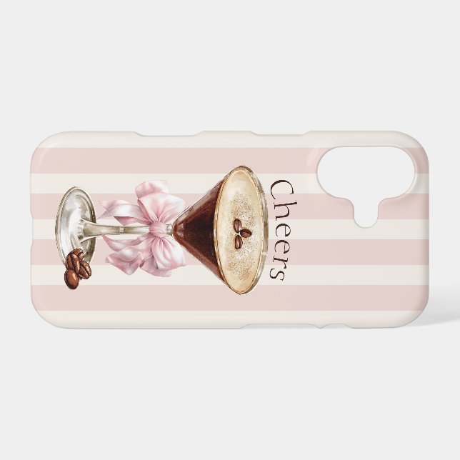 Espresso Martini Cocktail Pink Stripes Cheers iPhone Case | Zazzle Espresso Martini Cocktail Pink Stripes Cheers iPhone Case | Zazzle
